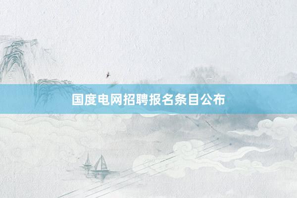 国度电网招聘报名条目公布